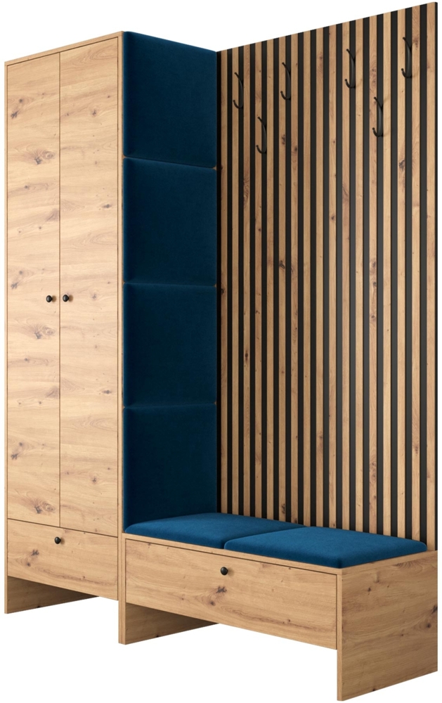 Garderoben-Set 'Melire III' Artisan Eiche / Manila blau Bild 1