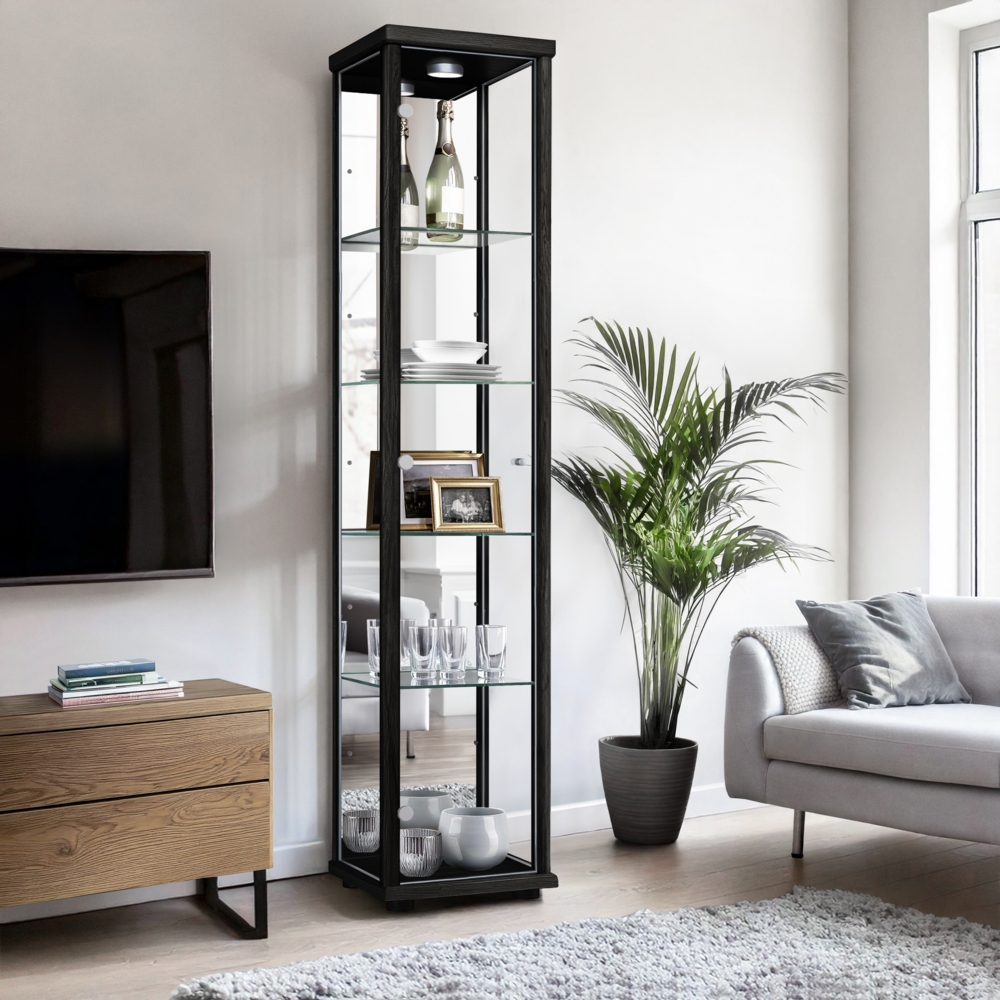 K-Möbel Glasvitrine C1016 (Glasvitrine (176x37x33 cm) mit 1 Glastür) Glasvitrine stehend Bild 1