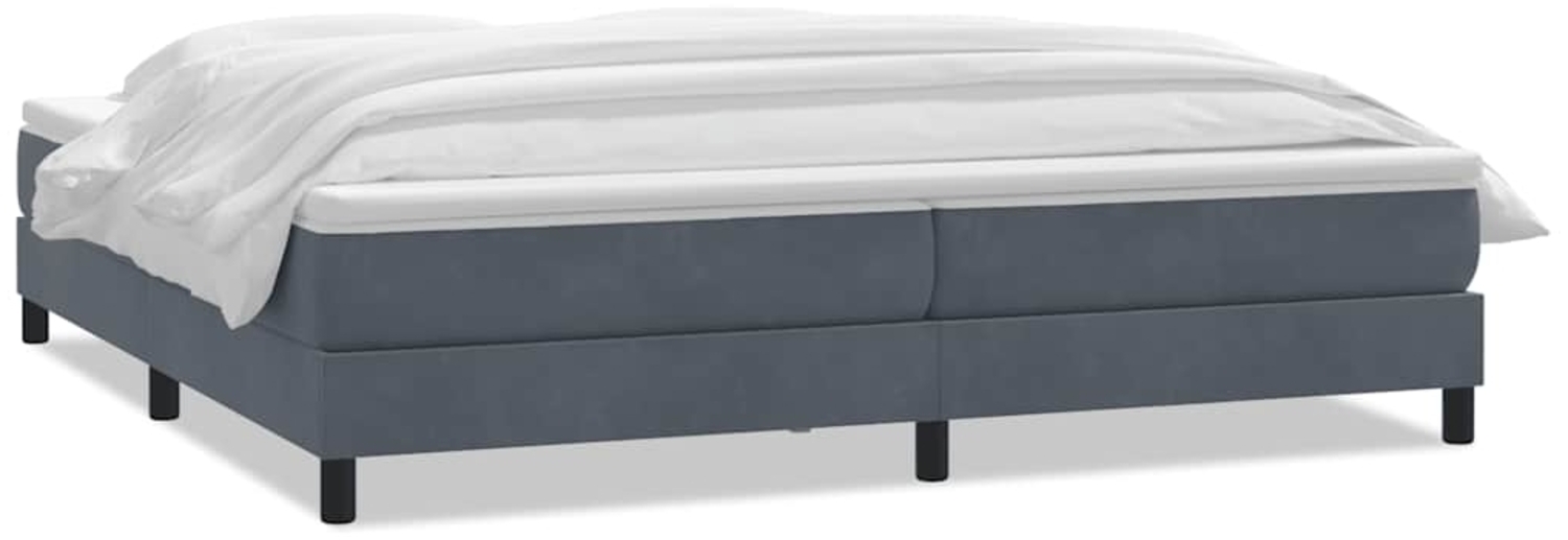 vidaXL Boxspringbett mit Matratze Dunkelgrau 180x210 cm Samt 3315934 Bild 1