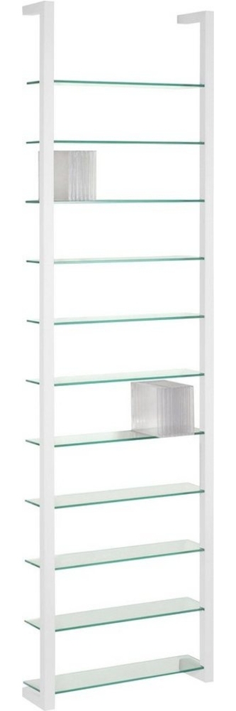 Spinder Wandregal mit 11 Klarglasböden Weiß, Cubic Bild 1