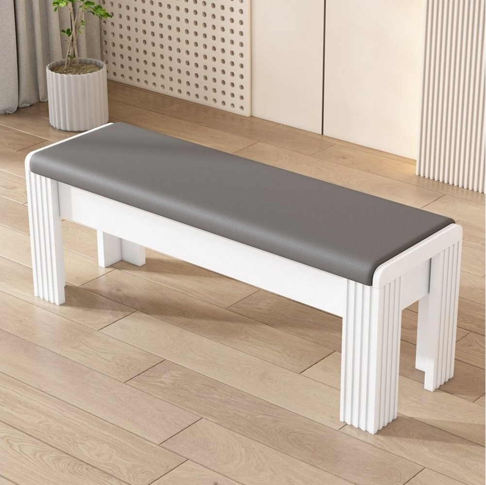 KLAM HOME Bank Sitzbank Sitzhocker aus Holz (Set, 1-St), Sitztruhe Fußhocker Polsterbank max. Belastbarkeit 240 kg 98.5x30x48cm Bild 1