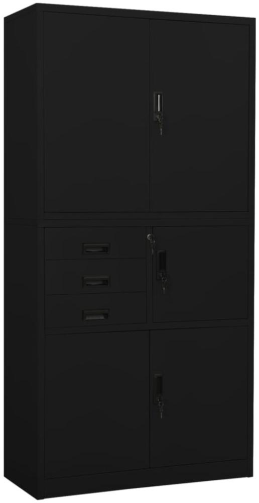 vidaXL Büroschrank Schwarz 90x40x180 cm Stahl [336415] Bild 1