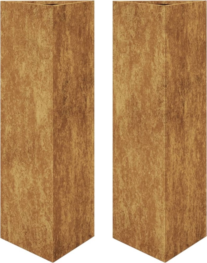 vidaXL Pflanzkübel 2 Stk. Dreieckig 30x26x75 cm Wetterfester Stahl 851156 Bild 1