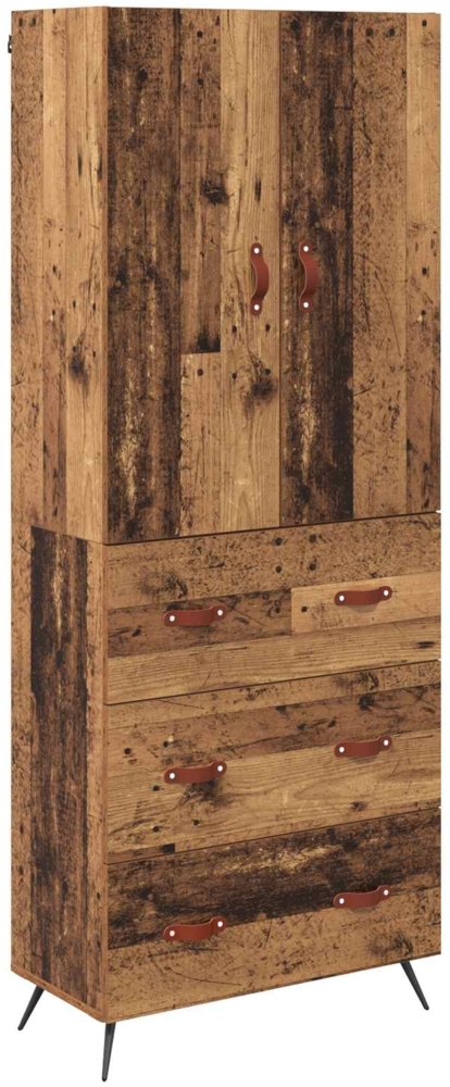 vidaXL Highboard Wandmontiert Altholz 69,5 x 34 x 180 cm Holzwerkstoff 3415784 Bild 1