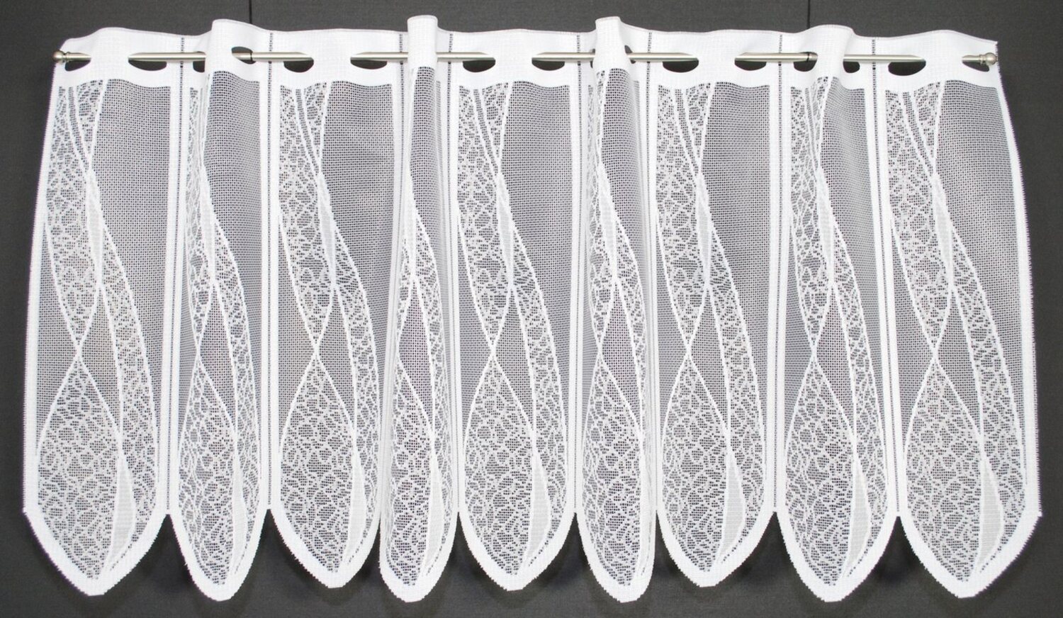 Gardinen Kranzusch Scheibengardine nach Maß mit Welle, Stangendurchzug (1 St), transparent, Stablöcher,transparent,verschiedene Höhen, Breiten Bild 1