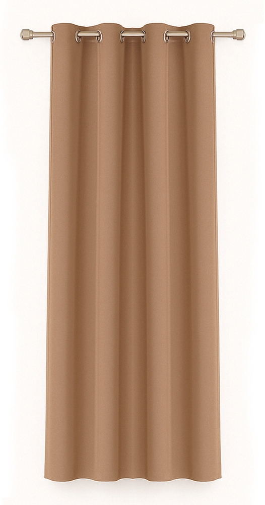 Bestlivings Blickdichte, Gardine mit Ösen, in vielen Größen und Farben 140x245 cm Hellbraun Bild 1