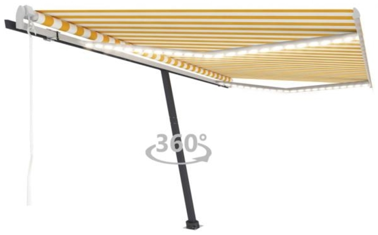 vidaXL Automatische Markise mit LED & Windsensor 400x300 cm Gelb/Weiß 3069753 Bild 1