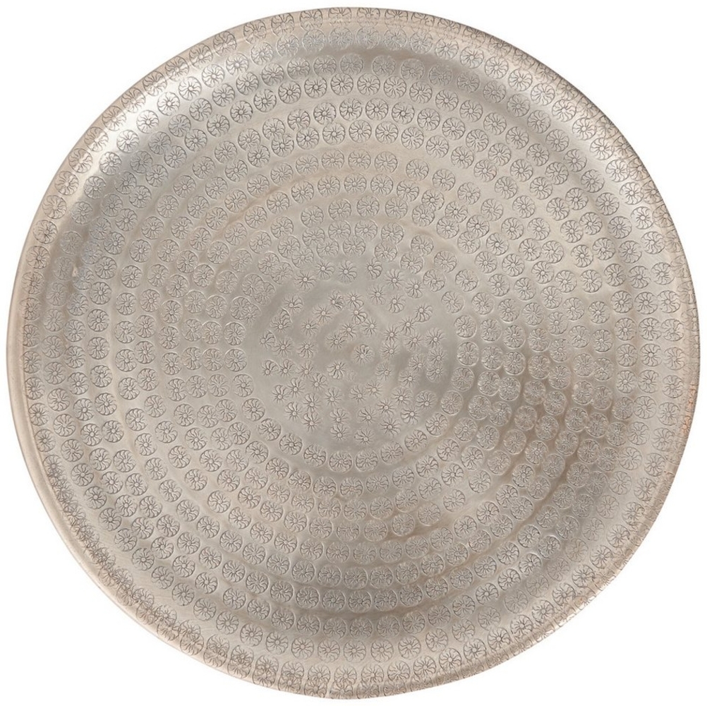 Marrakesch Orient & Mediterran Interior Dekotablett Vintage Tablett Serviertablett Deko Jinan Silber 30cm, Handarbeit Bild 1