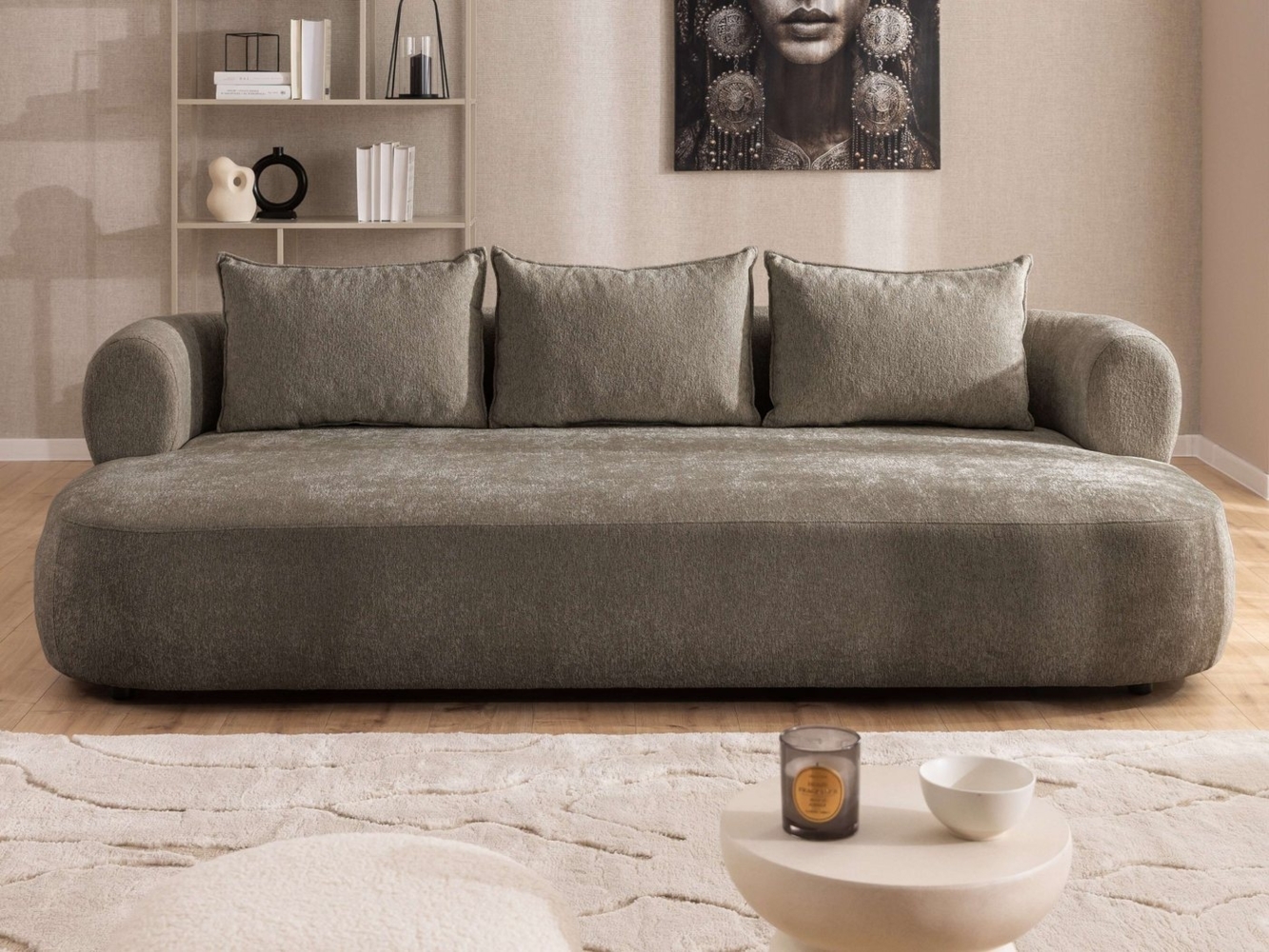 Home affaire Big-Sofa LUSSAC 4-Sitzer Design-Sofa mit Zierkissen, Maße B/T/H: 242/123/78 cm, hoher Sitzkomfort und modernes Design, Sofa ohne Bettfunktion Bild 1
