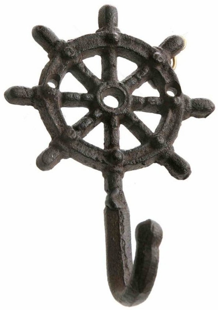 Linoows Wandhaken Wandhaken, Garderobenhaken, Maritimer Haken Steuerrad, alle Räume, (1-St), Wandhaken im Antikstil aus Gusseisen Bild 1