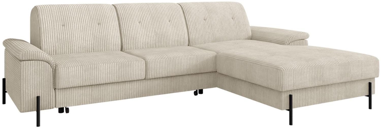 Ecksofa Eztano Cord (Farbe: Poso 100, Seite: Rechts) Bild 1