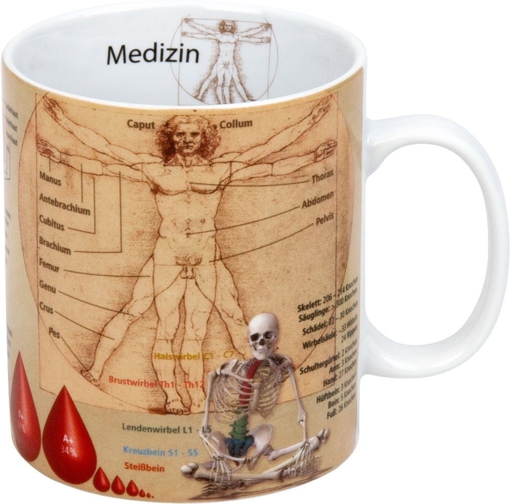 KÖNITZ 1113301709 Wissensbecher MEDIZIN 490 ml aus Porzellan / Motivbecher Bild 1