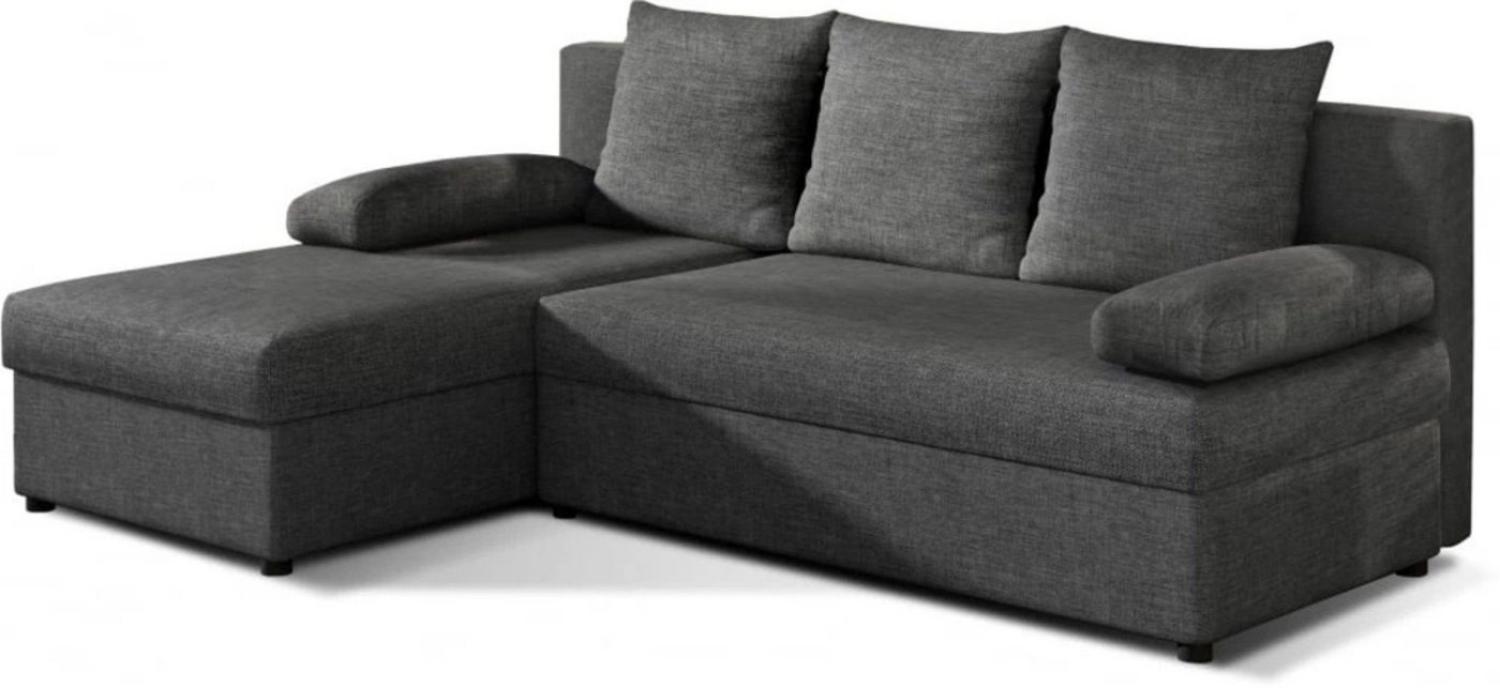 MOEBLO Ecksofa ARON, Couch L-Form Polstergarnitur Wohnlandschaft Polstersofa mit Ottomane Beidseitig Montierbar, (BxHxT): 206x90x146 cm, mit Schlaffunktion und Bettkasten Bild 1