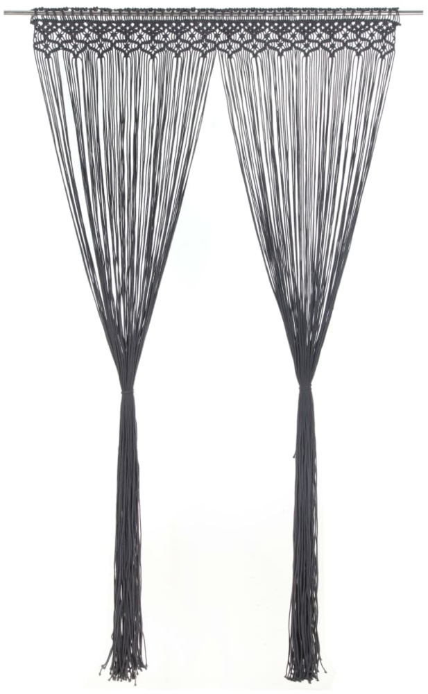 vidaXL Makramee Vorhang Anthrazit 140x240 cm Baumwolle 323993 Bild 1