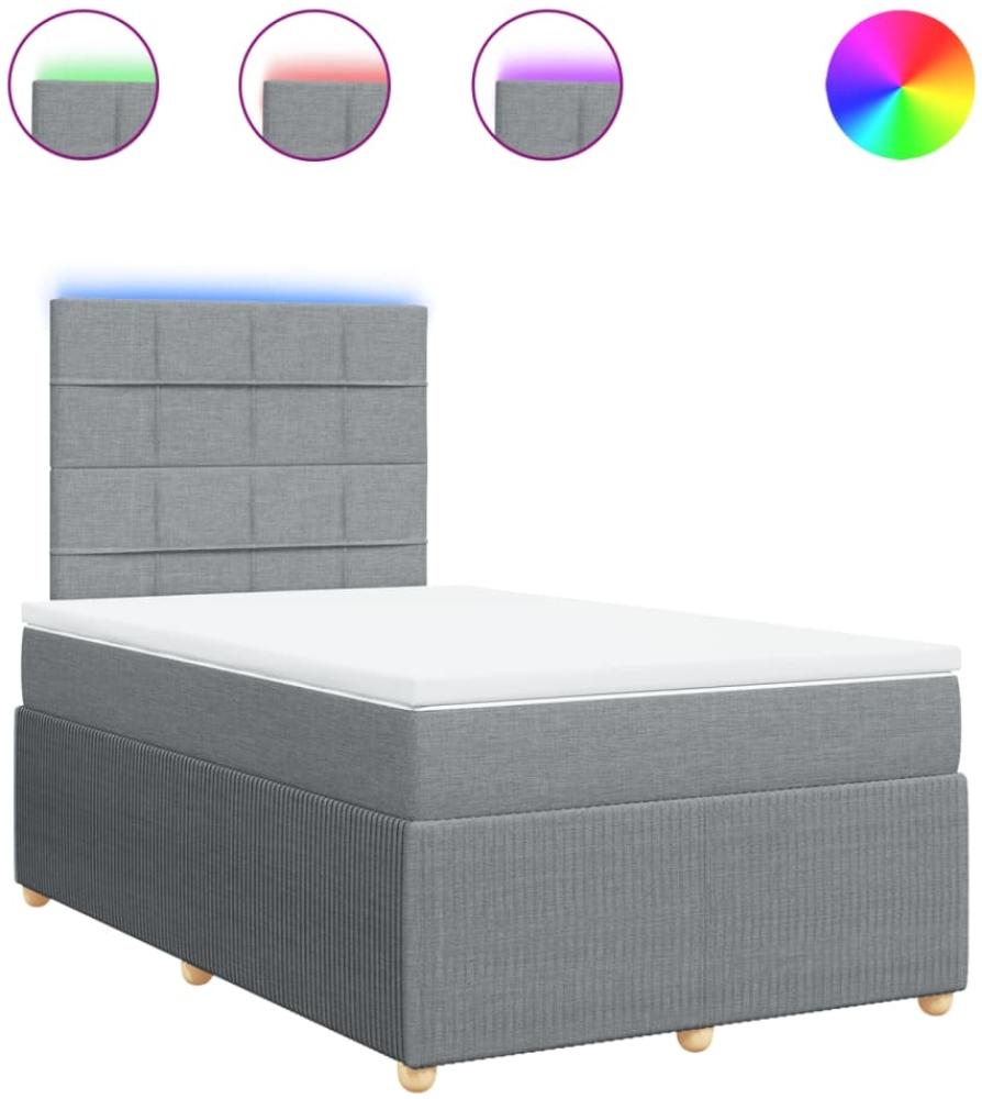 vidaXL Boxspringbett mit Matratze Hellgrau 120x190 cm Stoff 3294295 Bild 1