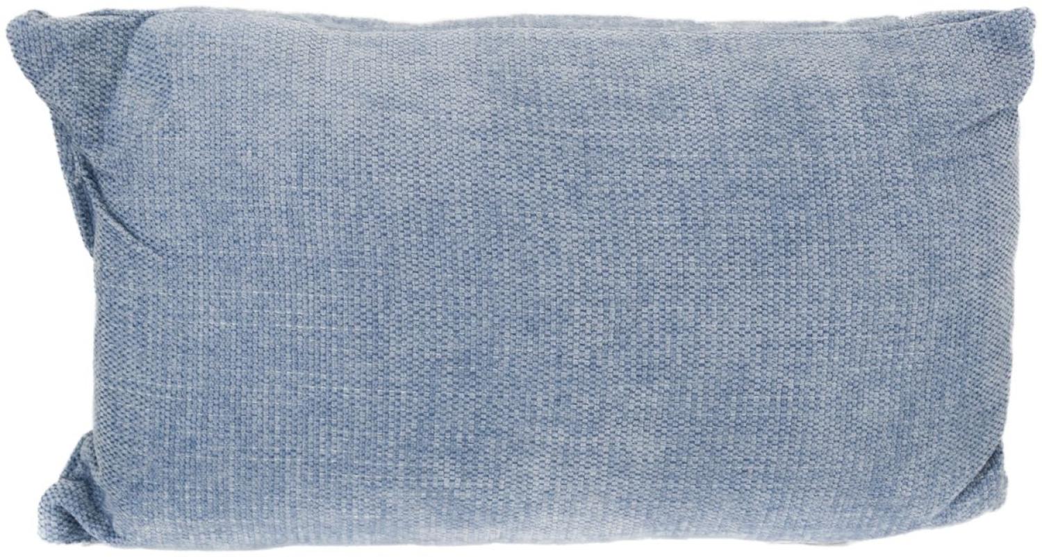 Chenille Dekokissen 30 x 50 cm Couchkissen einfarbig mit Reißverschluss blau Bild 1