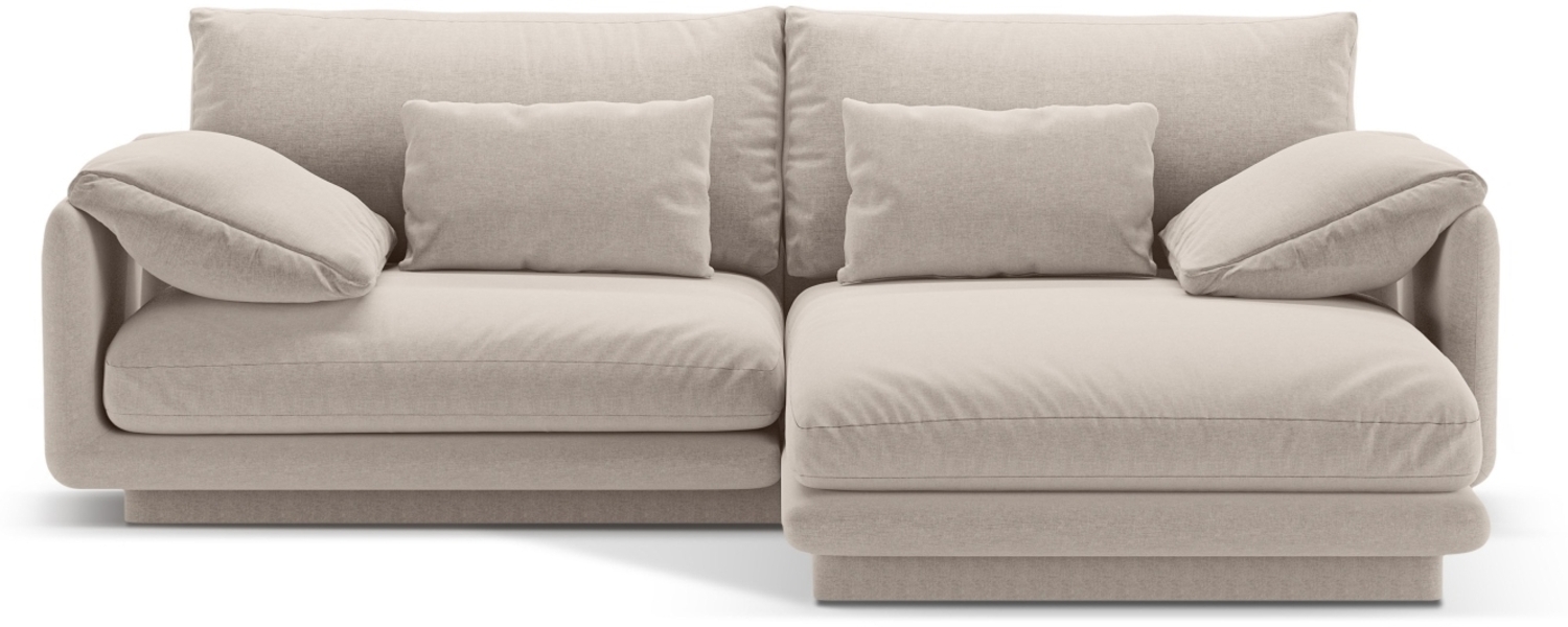 Micadoni Ecksofa Torino 3-Sitzer Strukturierter Stoff Helles Beige Rechts Bild 1