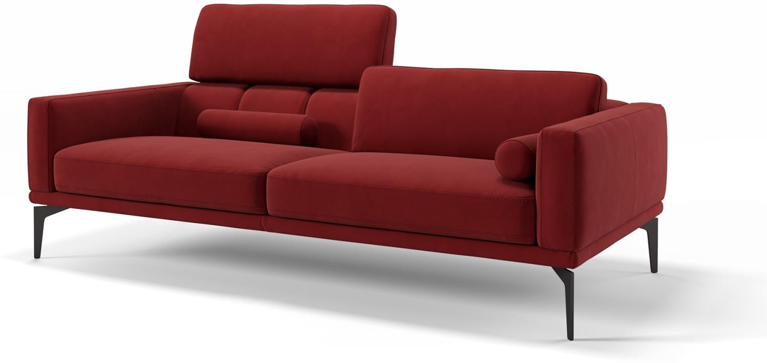 Sofanella Dreisitzer SALERNO Stoffbezug Stoffsofa Designercouch in Rot S: 197 Breite x 97 Tiefe Bild 1