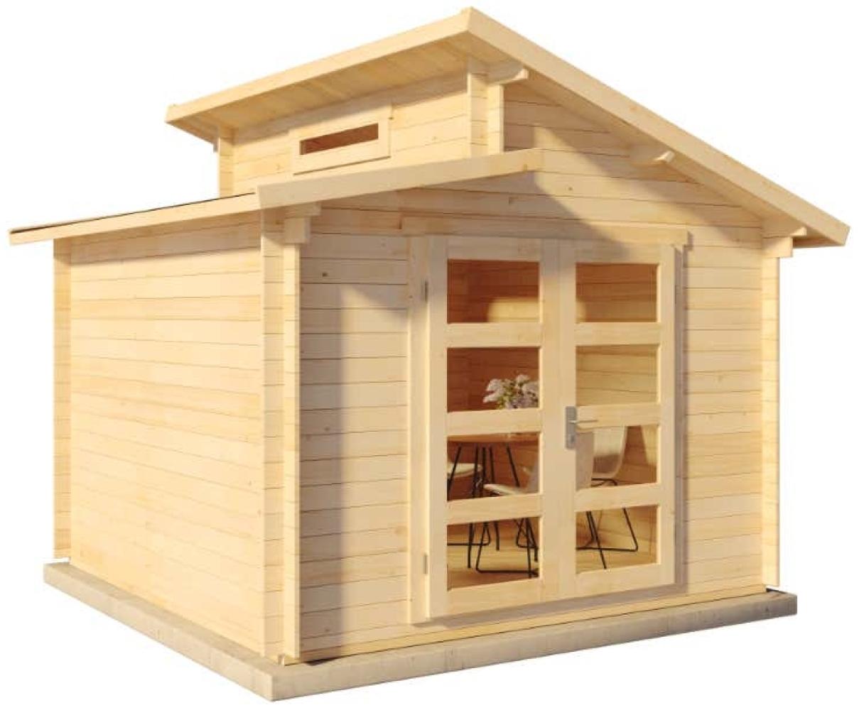 Alpholz Gartenhaus Aktiva Gartenhaus aus Holz in Braun Holzhaus mit 40 mm Wandstärke Blockbohlenhaus mit Montagematerial Bild 1