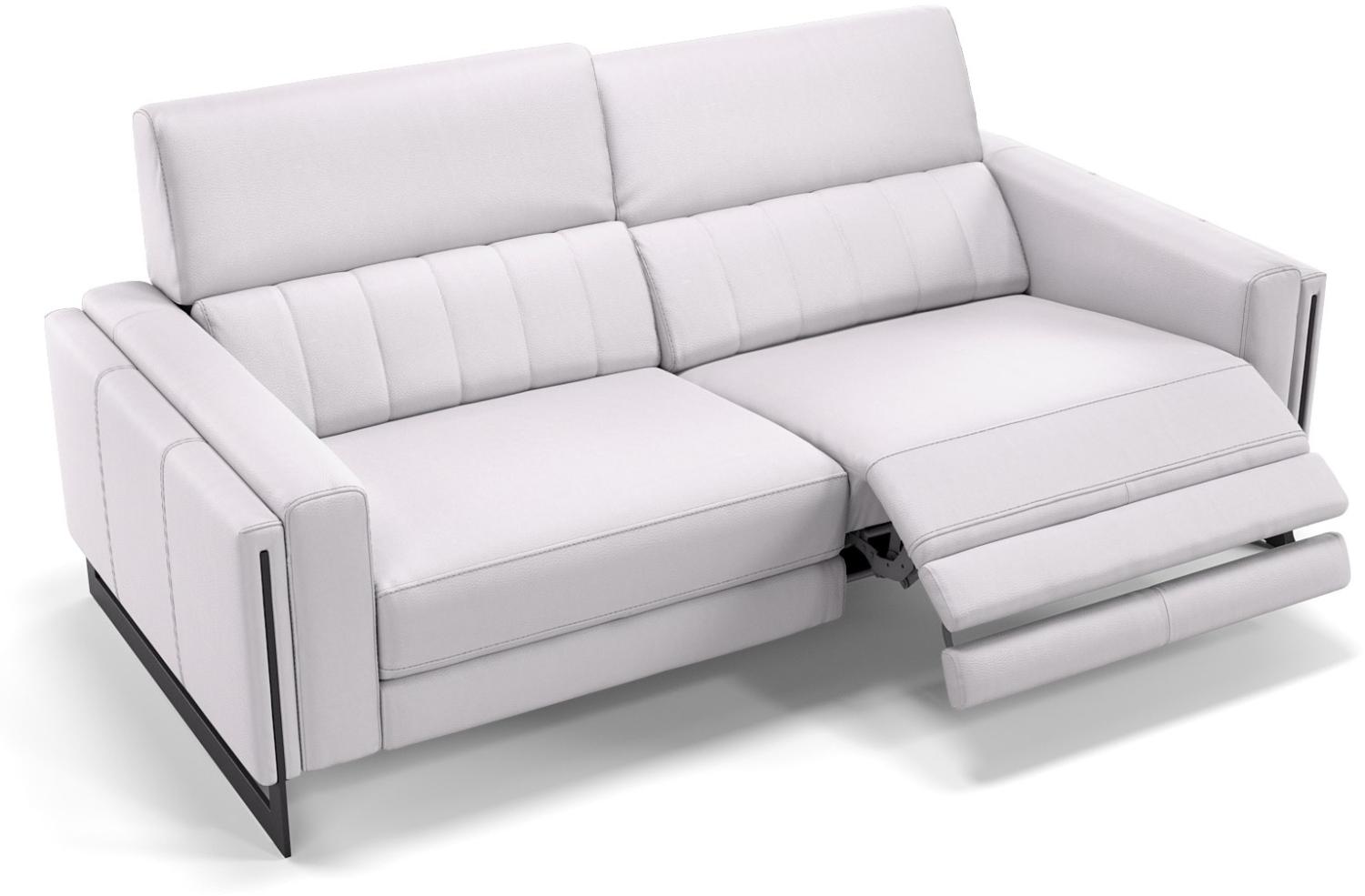 Sofanella 2-Sitzer MARA Ledercouch Relaxsofa Sofa in Weiß Bild 1