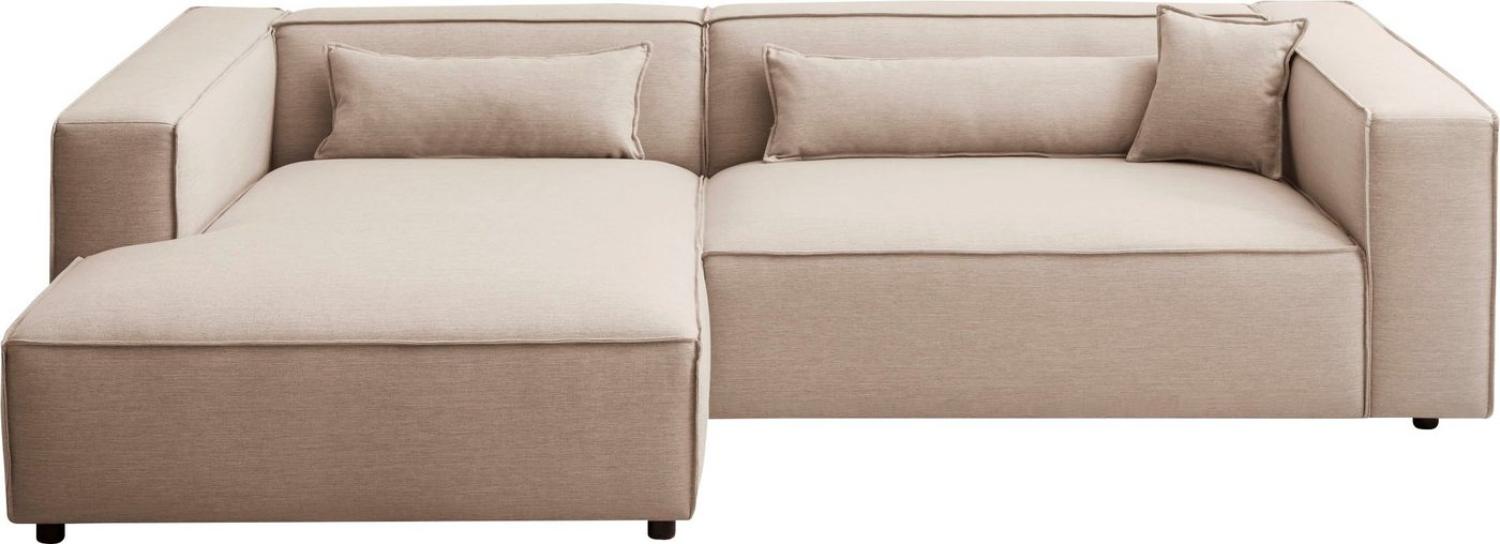 LeGer Home by Lena Gercke Ecksofa PIARA XXL, Big-Sofa in Cord oder Leinenoptik, L-Form, mit Kedernaht, wahlweise Ottomane rechts/links, schwarze Füße, extra tiefe Sitzfläche Bild 1