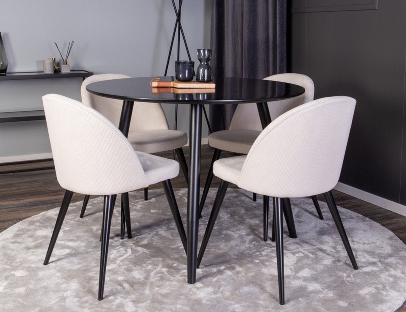 BOURGH Esstisch PLAZA runder Esstisch Ø100cm - Esszimmertisch in schwarz, Füße Höhenverstellbar Bild 1