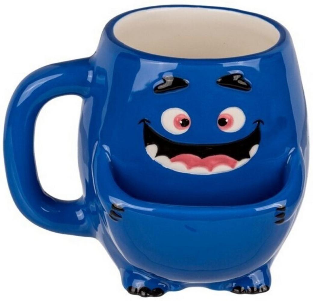 Out of the Blue Tasse Blaues Monster Kaffeebecher mit Keksfach Bild 1