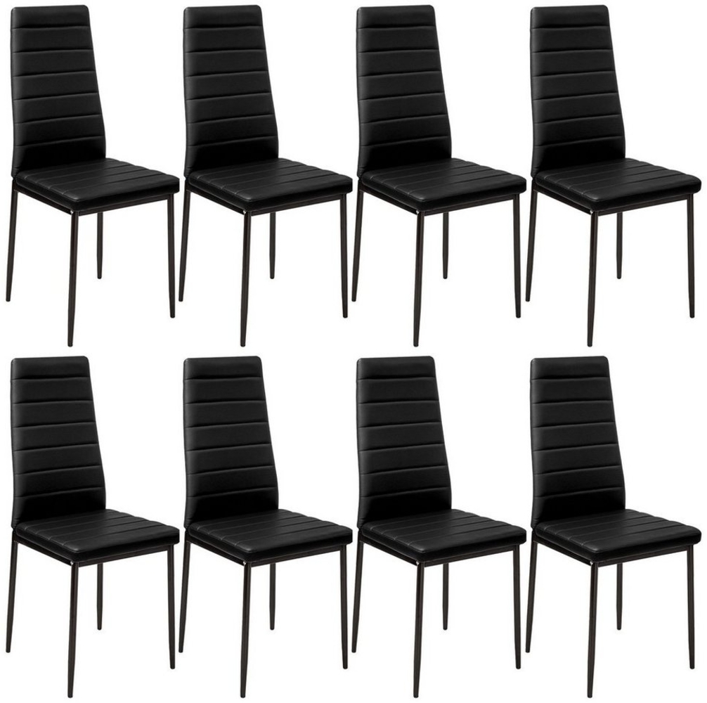 tectake Esszimmerstuhl Set Esszimmerstuhl (8er Set, 8 St), gepolstert mit Kunstlederbezug Bild 1