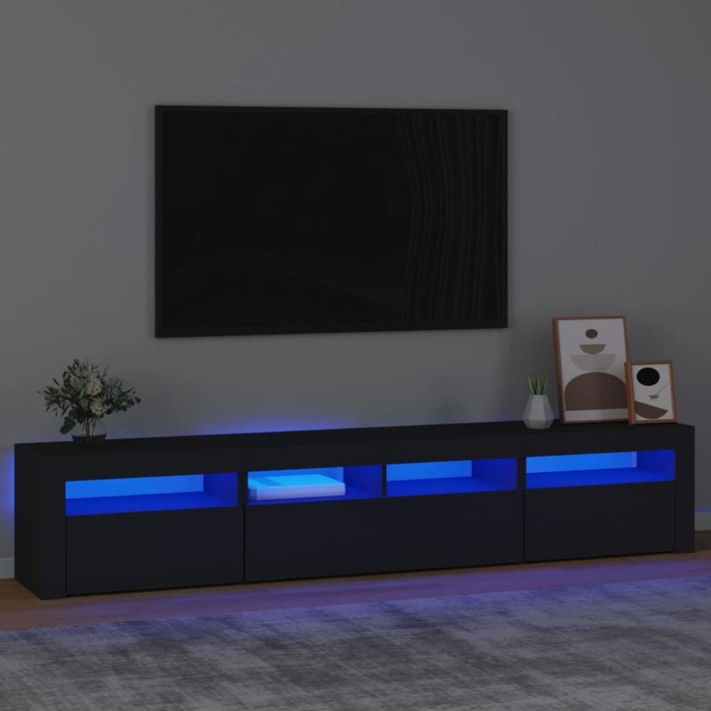 vidaXL TV-Schrank mit LED-Leuchten Schwarz 210x35x40 cm 3152731 Bild 1