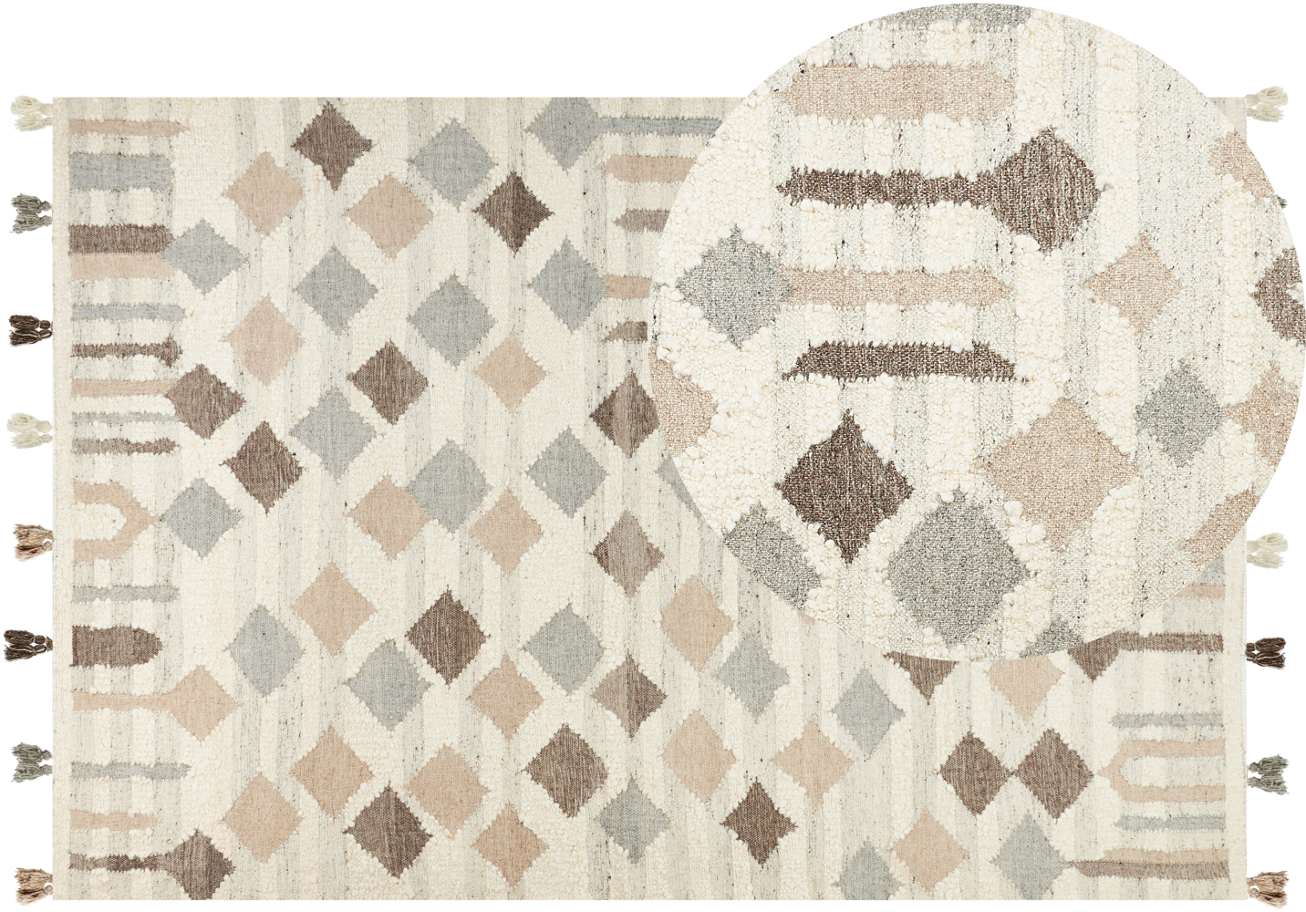 Kelim Teppich Wolle mehrfarbig 200 x 300 cm geometrisches Muster Kurzflor KAGHTSRASHEN Bild 1