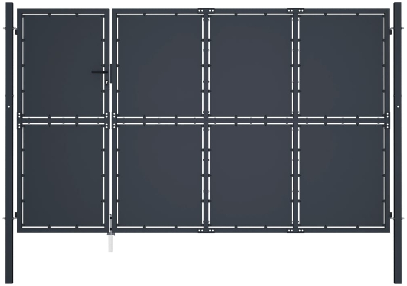 vidaXL Gartentor Stahl 350 x 150 cm Anthrazit 144538 Bild 1