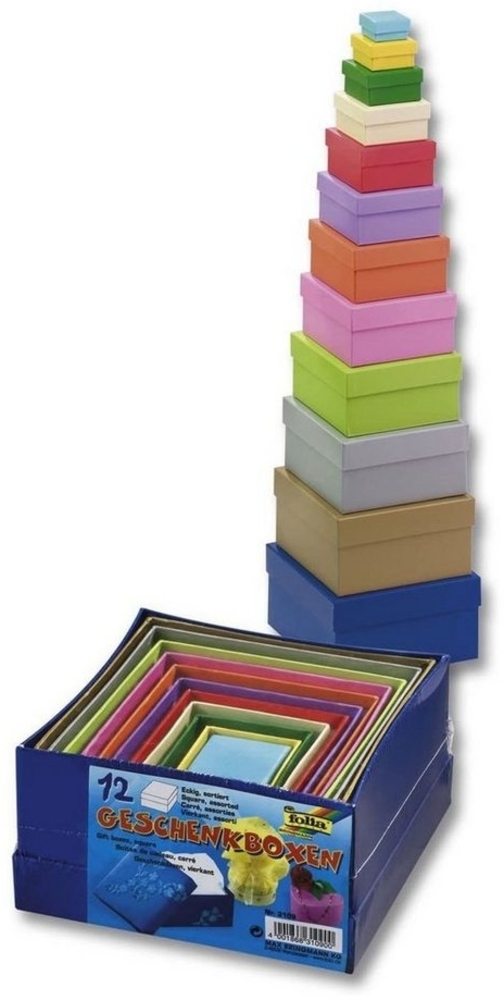 Folia Geschenkbox folia Geschenkboxen "Eckig", 12 Stück Größen/Farben sortiert Bild 1