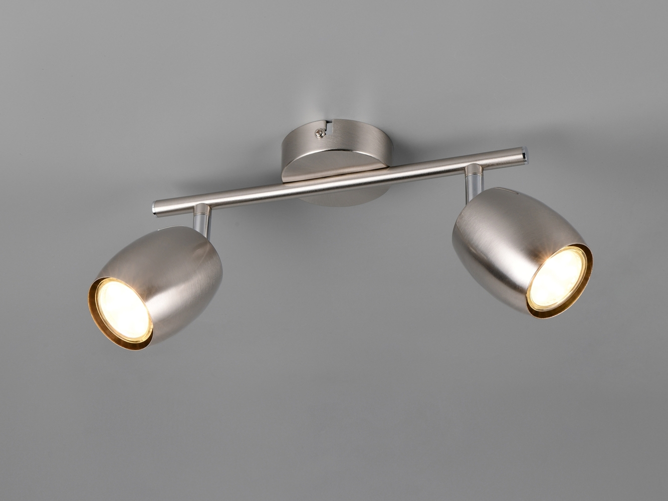 LED Deckenstrahler 2-flammig aus Metall Silber, Breite 27,5cm Bild 1