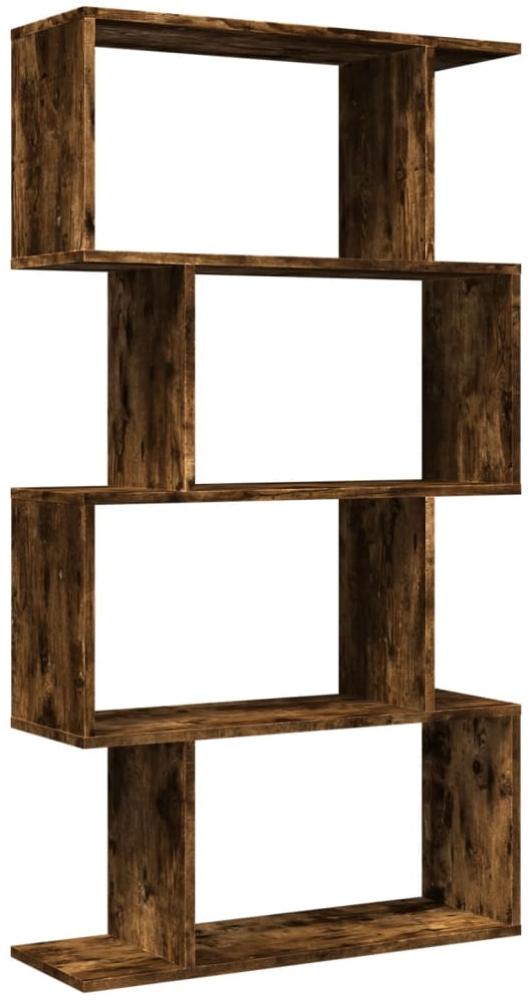 vidaXL Raumteiler-Bücherregal 4 Böden Räuchereiche 70x24x129 cm 858106 Bild 1