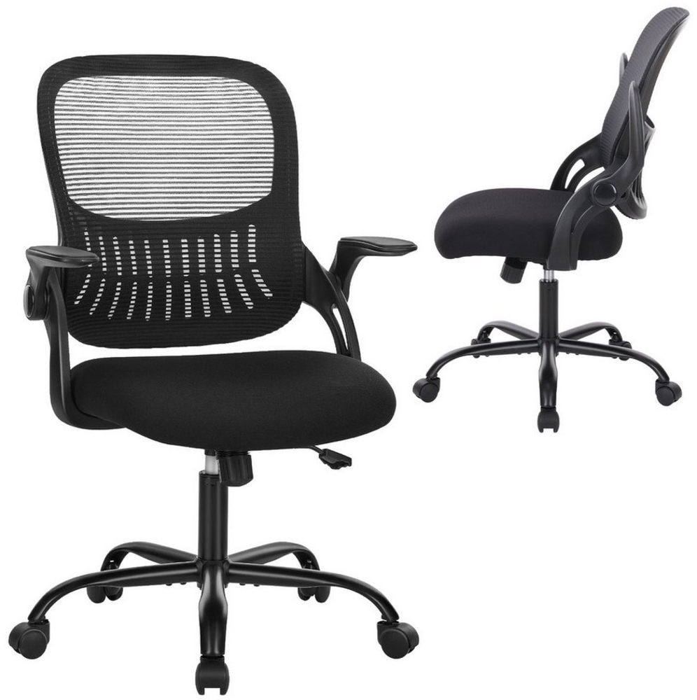 Refined Living Kinderstuhl Bürostuhl Ergonomie Klappbare Armlehnen 360° leise Rollen Drehstuhl (Netzstruktur auf der Rückseite, Höhenverstellung Office Chair, 1 St), Schreibtischstuhl für Schlafzimmer, Arbeitszimmer, Studenten, Büro Bild 1