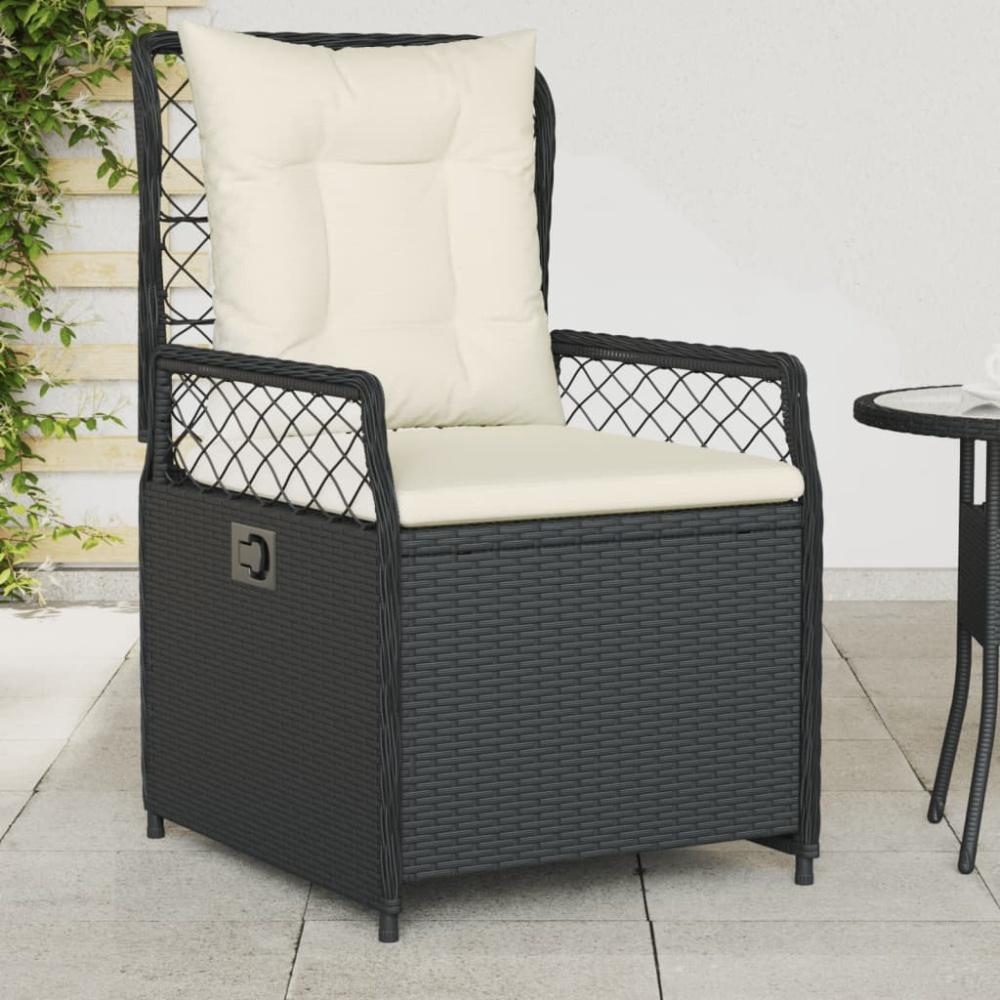 vidaXL Gartensessel 2 Stk. Verstellbar Schwarz Poly Rattan 368661 Bild 1