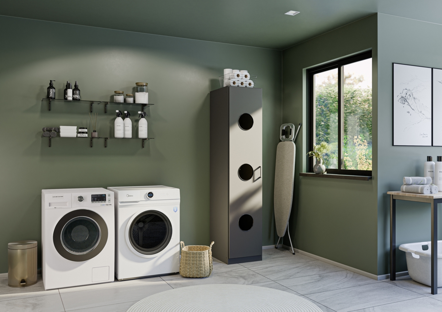 rauch Allrounder, Wäscheschrank, 1-türig, Farbe Grau metallic, BxHxT 47x210x54cm Bild 1