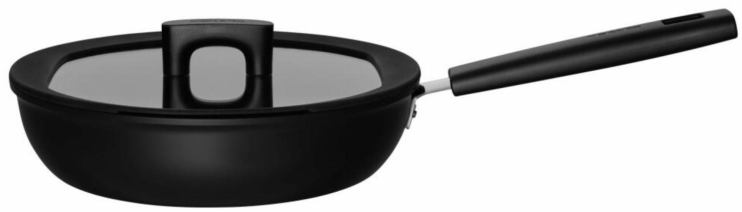 Fiskars Hard Face Sautierpfanne, mit Deckel, Bratpfanne, Brat Pfanne, Aluminium, Schwarz, 2. 8 L, Ø 26 cm, 1052231 Bild 1