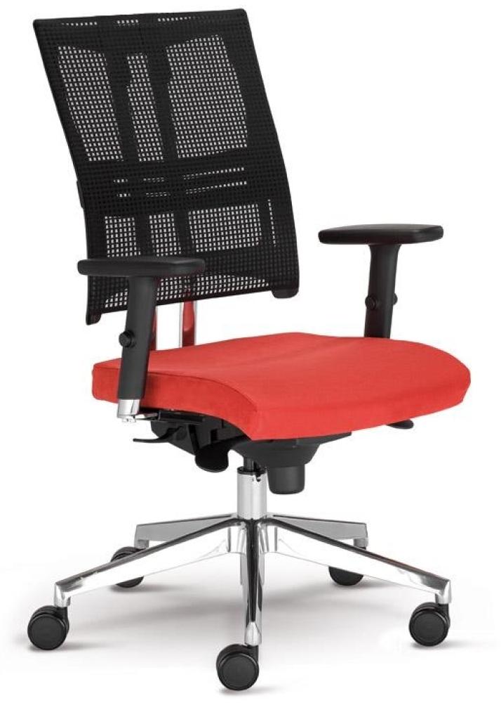 Drehstuhl NET MOTION Bürostuhl Drehsessel in rot mit Funktionen Bild 1