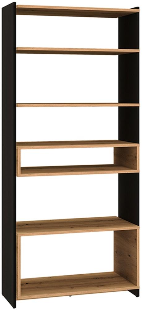 Standregal Tris Bücherregal 80x40x180cm eiche artisan / schwarz Bild 1