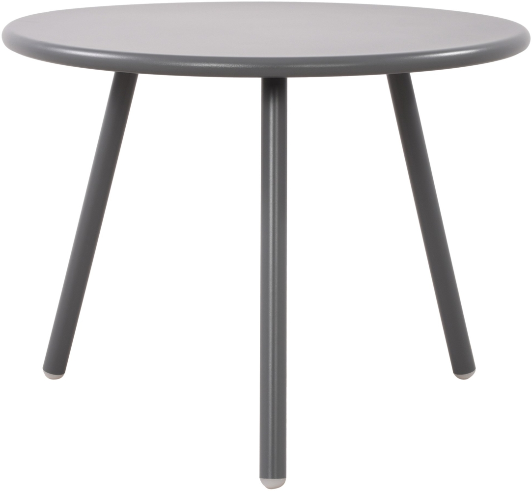 Couchtisch NENIM - Kunststoff Dunkelgrau 60x60x45 cm | Sofatisch Rund Beistelltisch Wohnzimmertisch Klein Bild 1