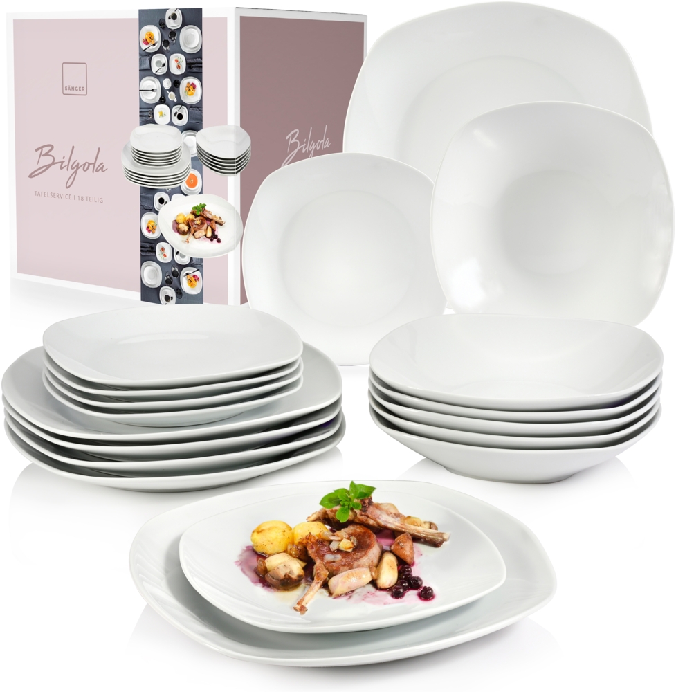 SÄNGER Porzellan Geschirrset Bilgola, Tafelservice 18 teilig für 6 Personen Bild 1