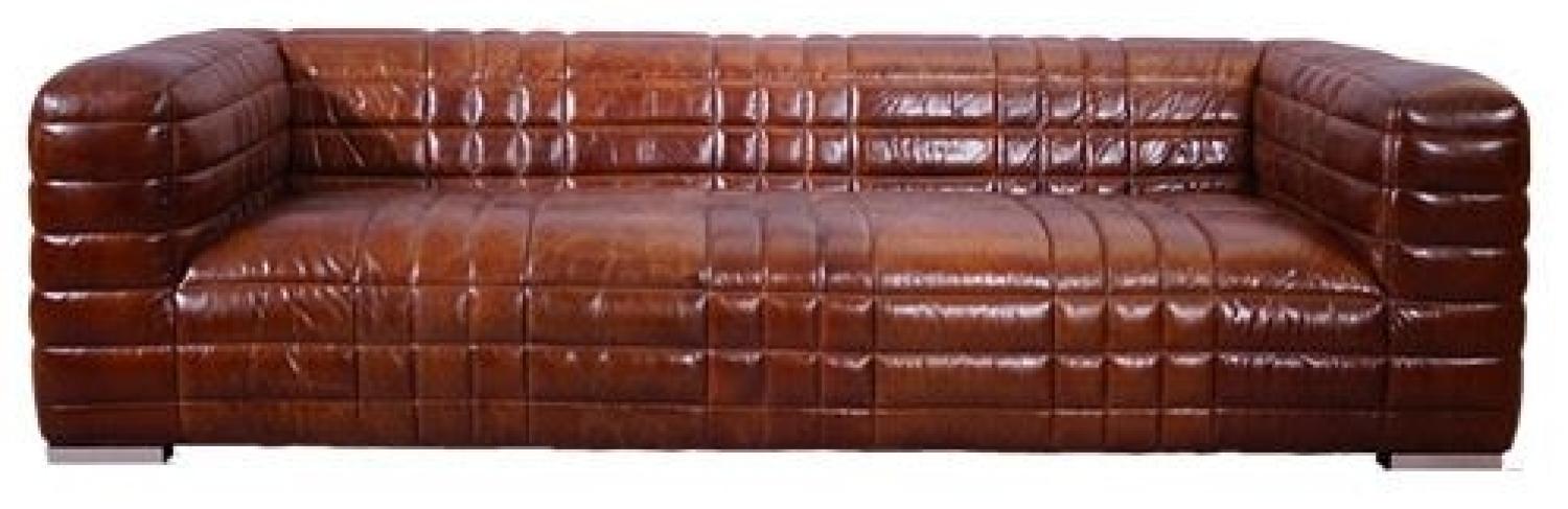 Clubsofa Birsay 3-Sitzer Leder Vintage-Cigar Bild 1