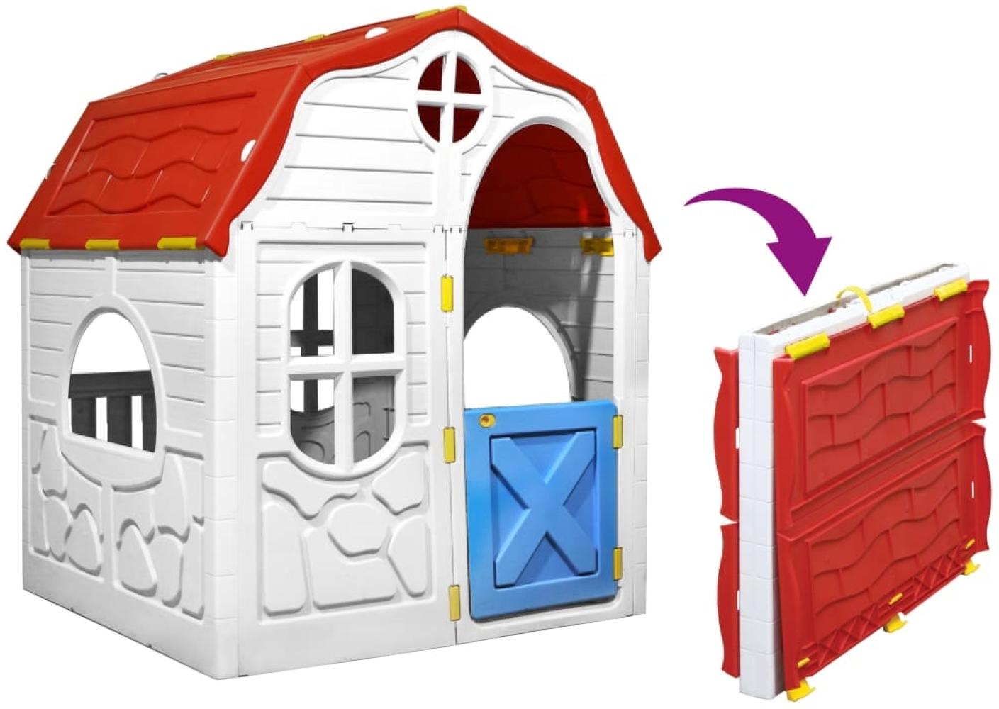 Faltbares Kinderspielhaus mit Schließbarer Tür und Fenstern Bild 1