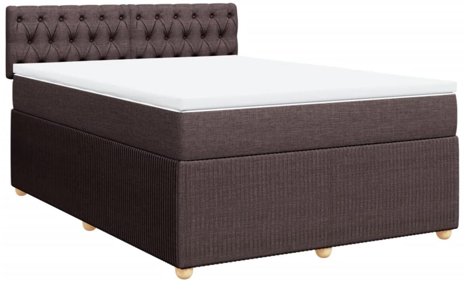 vidaXL Boxspringbett mit Matratze Dunkelbraun 140x190 cm Stoff 3287461 Bild 1