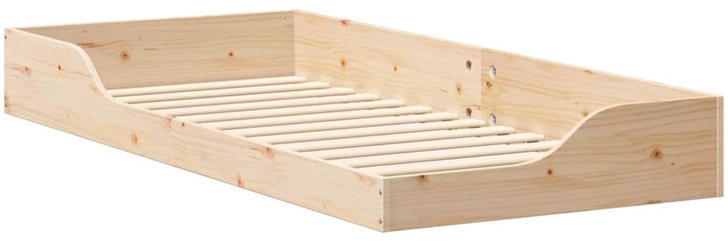 vidaXL Bettrahmen Braun 80 x 210 cm Massives Kiefernholz 873400 Bild 1
