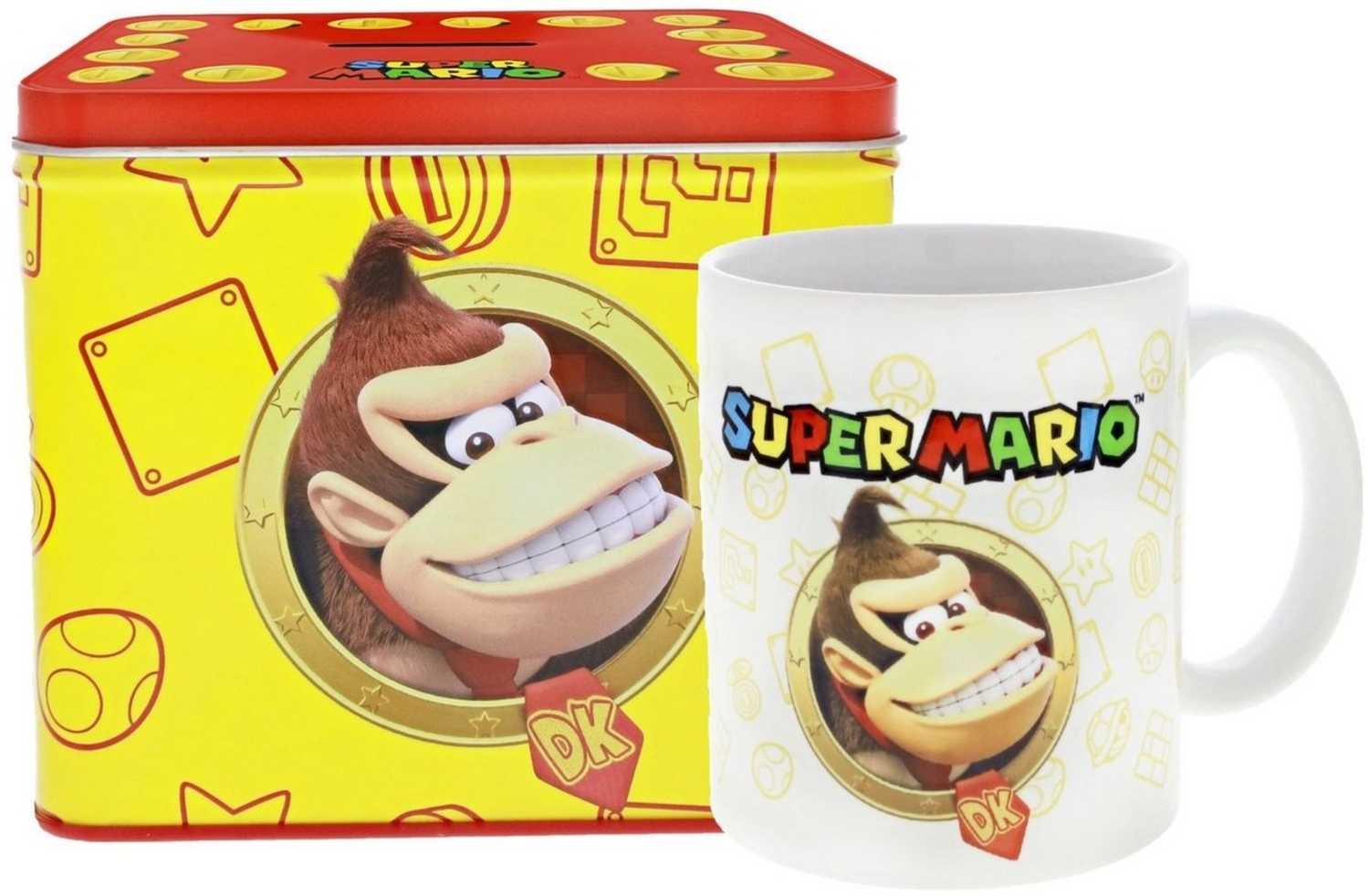 Nintendo Donkey Kong Von Super Mario Tasse Cup Becher mit Spardose Münzbox 9x13x11cm Bild 1