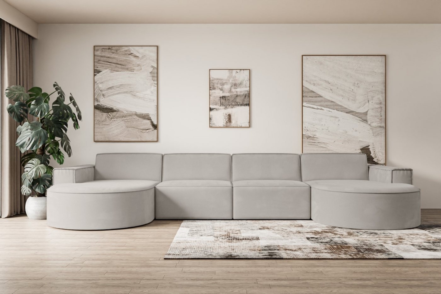 ALTDECOR Wohnlandschaft MARI-U2, Sofa Praktische Bequeme Funktionsecke Couch U-Form Eckcouch, Corner Sofa U-Form Vielseitige Sofa Wohnlandschaft Wohnzimmer Bild 1