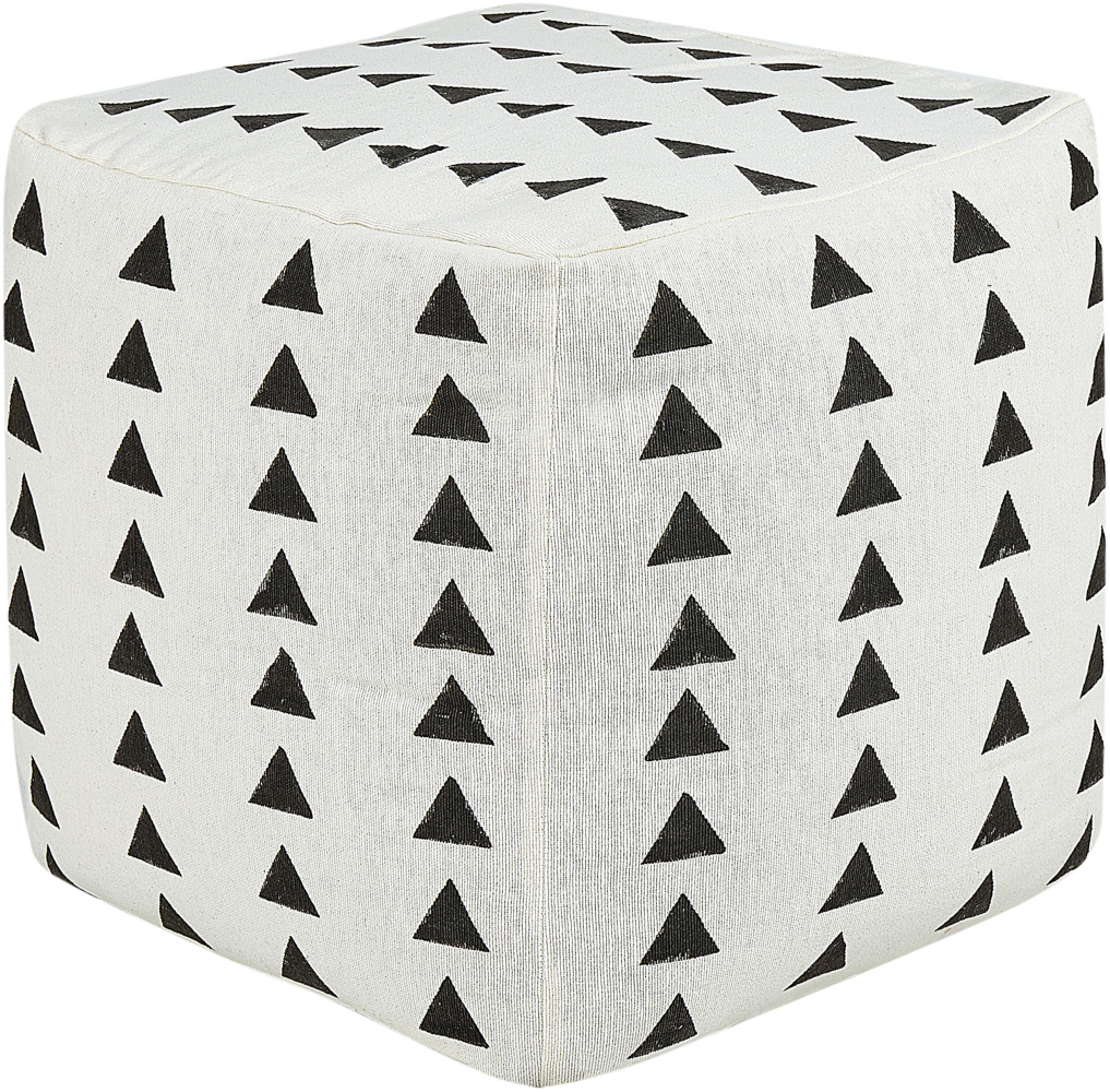 Pouf TARODI Cremeweiß Baumwolle 45 cm 45 cm Bild 1