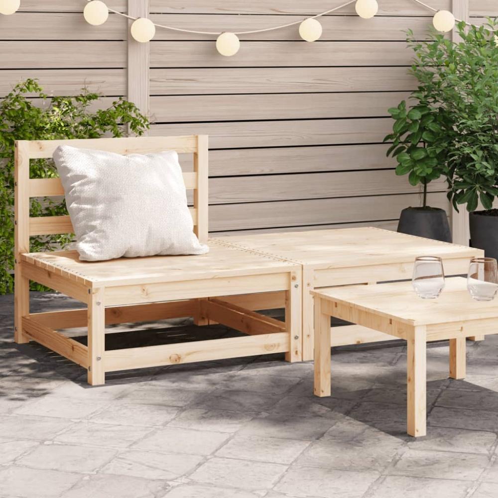 vidaXL Gartensofa ohne Armlehnen mit Fußhocker Massivholz Kiefer 837956 Bild 1